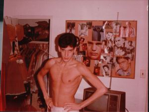 Jeffrey Rindler, opening day of 'Yentl'.  This must have been the last picture on the roll of film used the night before at the '20/20' party; I don't have one picture of us standing on line as the first paying customers, no picture of the marquee, nothing.  I was not thinking historically, rather, I guess, more intent on using up the film so I could drop it off be developed.  Oh well.