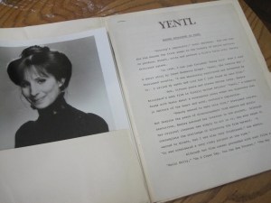 The 'Yentl' press kit!  Thank you nice guy who answered the phone!  Thank you!